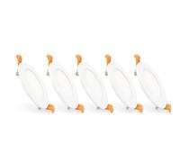 LEDKIA LIGHTING Pack 5 Downlight LED 6W Circolare Faretti Led Incasso per Soffitto Foro Ø 110 mm 5000K Bianco Freddo