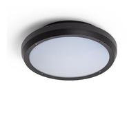 LEDKIA LIGHTING Plafoniera Circolare da Soffitto per Esterni Curio Nero IP65 Ø300 mm Nero E27