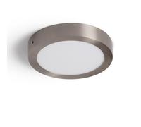 LEDKIA Plafoniera LED 18W Circolare Metallo Ø225 mm Argento 3000K Bianco Ca