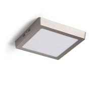 LEDKIA Plafoniera LED 18W Quadrata Metallo 225x225 mm Argento 6000K Bianco