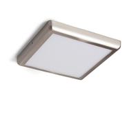 LEDKIA LIGHTING Plafoniera LED 24W Quadrata Metallo 300x300 mm Design Argento per Soggiorno, Cucina 3000K Bianco Caldo