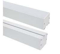 LEDKIA LIGHTING Profilo Alluminio a Sospensione XL 50x50 per Striscia LED fino a 45mm con Copertura Continua Bianco 2 m Bianco traslucido