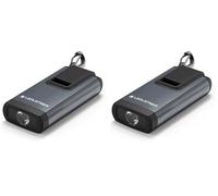 Ledlenser K6R Torcia Portachiavi, 400 Lumen, Ricaricabile, con Interfaccia USB-A, con Luce Rossa, Grigio (Confezione da 2)
