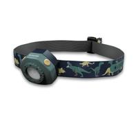 Ledlenser KIDLED4R Lampada Frontale Ricaricabile per Bambini, Dinosauro | Spegnimento automatico, 5 modalità, luce bianca, rossa e blu, con clip per zaino, per campeggio, regalo per bambini e bambine