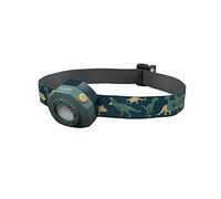 Ledlenser KIDLED4R - Lampada frontale ricaricabile per bambini, LED 3 colori, verde dinosauro, leggera, funzione di spegnimento automatico, clip per zaino- Per leggere, campeggiare, regalo per bambini
