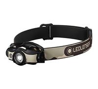Ledlenser MH4 Torcia Frontale LED da Outdoor, Nera/Sabbia, Ricaricabile con Batteria, 400 Lumen, autonomia Fino a 35 Ore, Luce Rossa, Possibile Uso con 1 Batteria AAA, clipmetallica, Caccia, Pesca