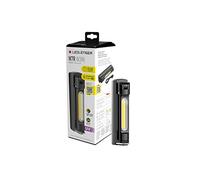 Ledlenser W7R Work Lampada da Lavoro Ricaricabile, LED COB, 600lm, UV, IP54 | Lampada da ispezione, 180g, luce UV ausiliaria, fascio ampio, autonomia fino a 5h, supporto, gancio e base magnetica