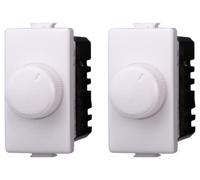 LEDLUX 2 Pezzi Di Frutti Dispositivi Di Comando, Compatibile Con Bticino Living (Regolatore Dimmer A Manopola, Bianco)