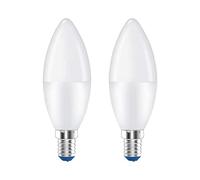 LEDLUX 2 Pezzi Lampadina LED E14, Bianco Caldo 3000K, Lampade LED E14, 8W=64W, E14 C37 720 Lumens, Forma Candela Goccia Oliva, Diametro 37mm, Lunga 112mm