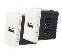 LEDLUX 2 Pezzi Presa USB Compatibile Con Bticino Matix Caricatore USB 5V 2,1A Fast Charge Per Scatola 503 504 505 da 1 Posto Colore Bianco