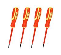 LEDLUX 4 Pezzi Cacciavite Isolato a Croce,Cacciavite A Stella Per Elettricista,Lama Isolante,Misura PH0 3X75mm