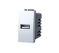LEDLUX Caricatore USB 5V 2,1A Compatibile con Bticino Living Light,Presa USB Da Parete Per Scatola 503 504 505 Fast Charge (Grigio)