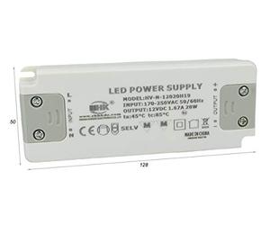 LEDLUX CV8020 Alimentatore Trasformatore CV 20W 12V 1,67A Super Slim Solo 16mm Spessore