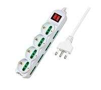 Multipresa Ciabatta Elettrica Cavo 5M Con 12 Posti 4 Prese Schuko 10/16A + 8 Pr
