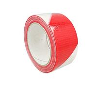 LEDLUX NS5025 Nastri Antinfortunistici Striscia Di Sicurezza Telato 50mm X 25mt Distanza di Cortesia Adesivo Segnaletica Da Pavimento Muro Multiuso Ripara Rinforza Protegge e Imballa (Bianco e Rosso)