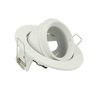 LEDLUX Porta Faretto Led GU10 MR16 Da Incasso Orientabile 90 Gradi Rotondo Con Ghiera Foro 90mm Con Illuminazione Asimmetrica (Bianco)