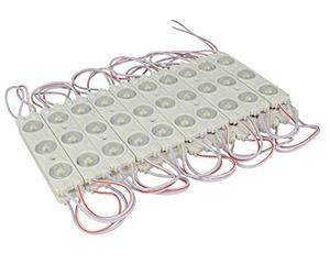 LEDLUX Striscia Da 20 Pezzi Modulo Mattone LED, DC 12V IP67 Con Lente Ingrandimento, Angolo 160 Gradi Per Fare Lettere Insegna (Bianco Caldo 3000K)