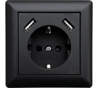 Ledmaxx usb1002 1 scomparto presa di corrente per montaggio a filo con usb nero