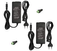 ledmo 2 Pezzi Alimentatore 12V 5A, Alimentatore 12V 5A Utilizzato 60W per Spina di Alimentatore 5A 12V Per Notebook, Striscia LED, Schermo TFT-LCD, Radio, Switch, Ecc.（Escluso adattatore verde）