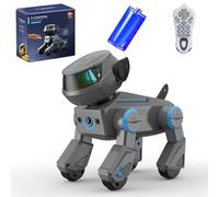 Ledovan Robot Cane Bambini Giocattolo telecomandato per bambini 3-12 anni, Tocco interattivo, Cane robotico, Cantante intelligente e programmazione Danza Supporto a mano (grigio)