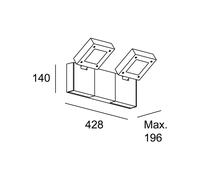LEDS-C4 Modis parete esterna 2x16,6W CCT antracite 43cm 05-E063-Z5-OU
