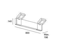 LEDS-C4 Modis parete esterna 2x16,6W CCT antracite 80cm 05-E064-Z5-OU
