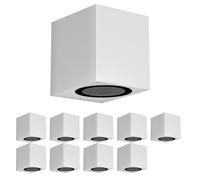 ledscom.de 10 applique ALSE per esterni, IP54, faretto da incasso, bianco opaco, squadrate, 1x GU10 max. 35 W