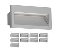 ledscom.de 10 Lampada da incasso a parete a LED NOLA, downlight per esterni, IP54, grigio opaco, 140 x 70 mm, bianco caldo