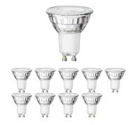 ledscom.de 10 lampadine LED GU10, PAR16, bianco caldo (2800 K), 7,6 W, 1103 lm, riflettore a specchio 33° (argento