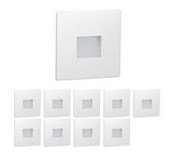 ledscom.de 10 LED luce per scale/parete da incasso FOW per interni ed esterni, downlight, angolare, 85 x 85 mm, bianco freddo