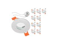 ledscom.de 10 pezzi Cornice da incasso a soffitto per bagno ERID, a prova di umidità, bagno, IP44, rotonda, bianco opaco (GU10/MR16/GU5,3/50mm) incl. presa GU10