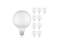 ledscom.de 10x lampadina LED E27, G125, bianco caldo (2700 K), 4 W, 550lm, vetro smerigliato extra opaco
