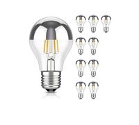 ledscom.de 10 pezzi LED E27 testa lampada a specchio A60 2700K bianco caldo 461lm 4,1W 230V - argento testa lampadina - non dimmerabile