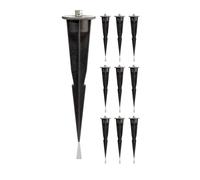 ledscom.de 10 pezzi picchetto da terra per giardino, per luci da giardino, nero, 17 cm, 45 mm Ø