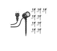 ledscom.de 10 pezzi Piccolo faretto da giardino a LED con picchetto a terra TARL per esterni, IP65, spina, nero, 4,1 W, 351lm, bianco freddo