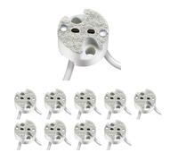 ledscom.de 10 pezzi presa GU5.3/G4, ceramica, bianco, 12V AC, max. 25W