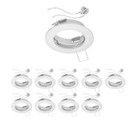 ledscom.de 10 pezzi Telaio da incasso a soffitto FERE telaio da incasso bianco opaco (LED/alogeno/MR16/50mm) incl. presa GU5.3