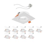 ledscom.de 10 pezzi Telaio di montaggio a soffitto KUN, angolare, orientabile (MR16/PAR16/50mm) presa GU5.3