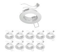 ledscom.de 10 pezzi Telaio per montaggio a soffitto FERE, rotondo, bianco lucido (LED/Alogeni/MR16/50mm) incl. presa GU5.3