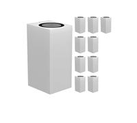 ledscom.de 10 pz. applique ALSE per esterni, IP54, up/downlight, bianco opaco, angolare, 2x GU10 max. 35W