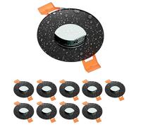 ledscom.de 10 pz. cornice di montaggio a soffitto per bagno ERID, impermeabile, bagno, IP44, rotonda, nero opaco