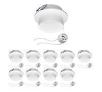 ledscom.de 10 pz. cornice per montaggio a soffitto KRON, rotonda, bianco opaco (GU10/MR16/GU5,3/50mm) incl. presa GU10