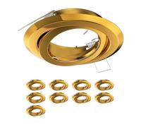 ledscom.de 10x cornice da incasso a soffitto FABI, rotonda, orientabile, oro lucido