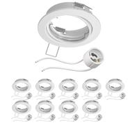 ledscom.de 10x cornice da incasso a soffitto FERE cornice da incasso bianca orientabile (LED/alogena/GU10/MR16/PAR16/50mm) incl. presa GU10