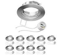 ledscom.de 10x cornice da incasso a soffitto FERE cornice da incasso cromata opaca (LED/alogena/GU10/MR16/PAR16/50mm) incl. presa GU10