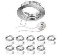 ledscom.de 10x cornice da incasso a soffitto FERE cornice da incasso cromata opaca orientabile (LED/alogena/GU10/MR16/PAR16/50mm) incl. presa GU10