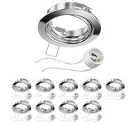 ledscom.de 10x cornice da incasso a soffitto FERE cornice da incasso cromata orientabile (LED/alogena/GU10/MR16/PAR16/50mm) incl. presa GU10