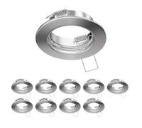 ledscom.de 10x cornice da incasso a soffitto FERE, rotonda, acciaio inox opaco