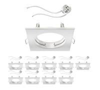 ledscom.de 10x cornice da incasso a soffitto RIR cornice da incasso angolare bianca opaca (LED/alogena/MR16/50mm) incl. presa GU5.3
