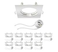 ledscom.de 10x cornice da incasso a soffitto RIR cornice da incasso angolare bianca opaca (LED/alogena/GU10/MR16/PAR16/50mm) incl. presa GU10